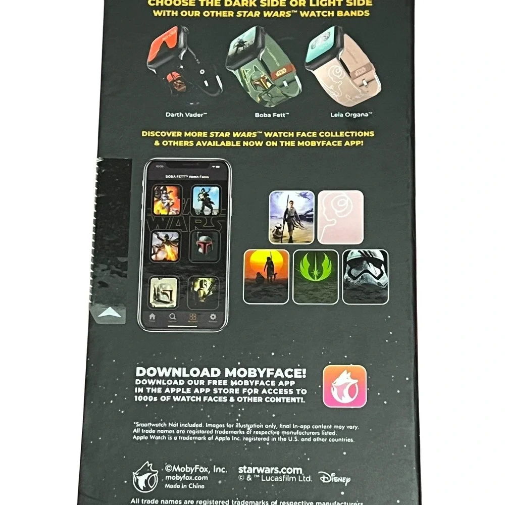 MobyFox Star Wars Galactic Black Silicone Apple Watch Compatible Band Strap‎